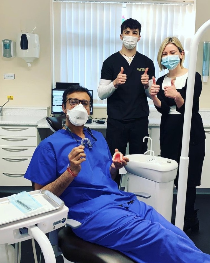 The team at Perfect Smile Clinic getting ready for the Invisalign Marketing campaign