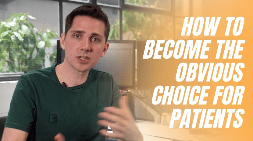 Derek speaking about How to become the obvious choice for patients